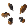 Série d'éléphants africain en bois