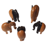 Série d'éléphants africain en bois